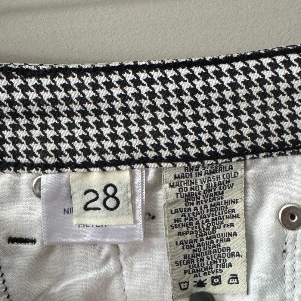 DAVID KAHN NIKKI ANKLE BLACK & WHITE HOUNDSTOOTH PANTS SIZE 28 - Picture 6 of 7